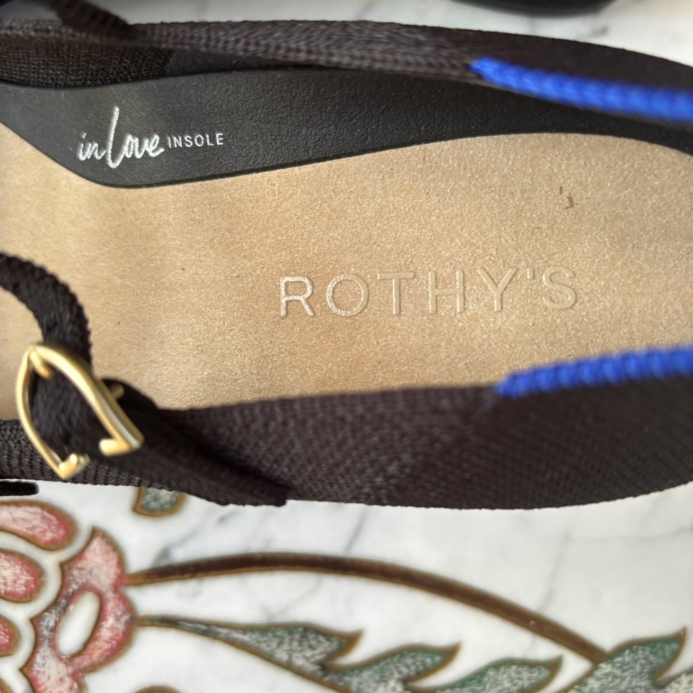 Rothy's Black Double Strap Mary Jane Heels, New In Box, Never Worn! - Picture 6 of 11